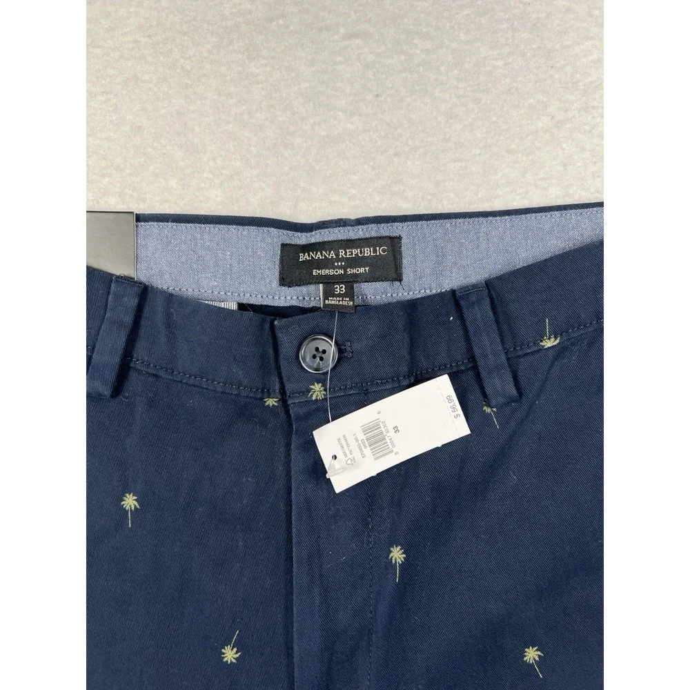 Banana Republic Emerson Embroidered Flat Front‎ Shorts Palm Tree NWT size 33